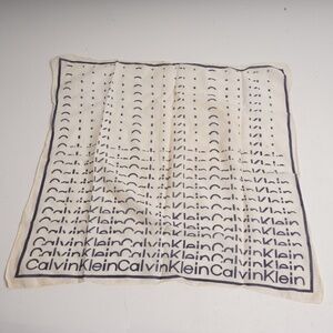 Vintage White Calvin Klein All‎ Over Pocket Square